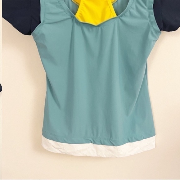 No Ka’OI Yoga Short Sleeve Workout Top Colorblock Racerback Size 1 (Small) - Picture 7 of 8